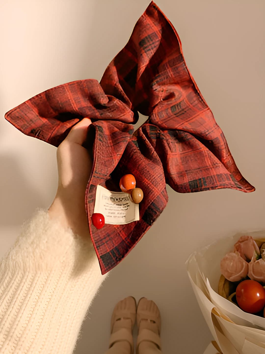 3# Red plaid 22 cm