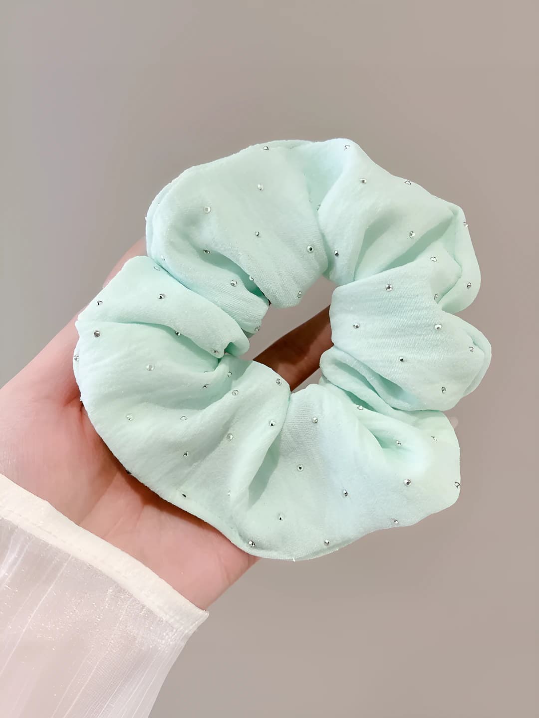 Light blue, rhinestone, 10 cm