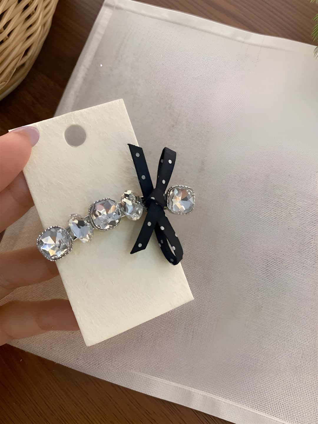 2# Стразы чёрная лента, ~6 см