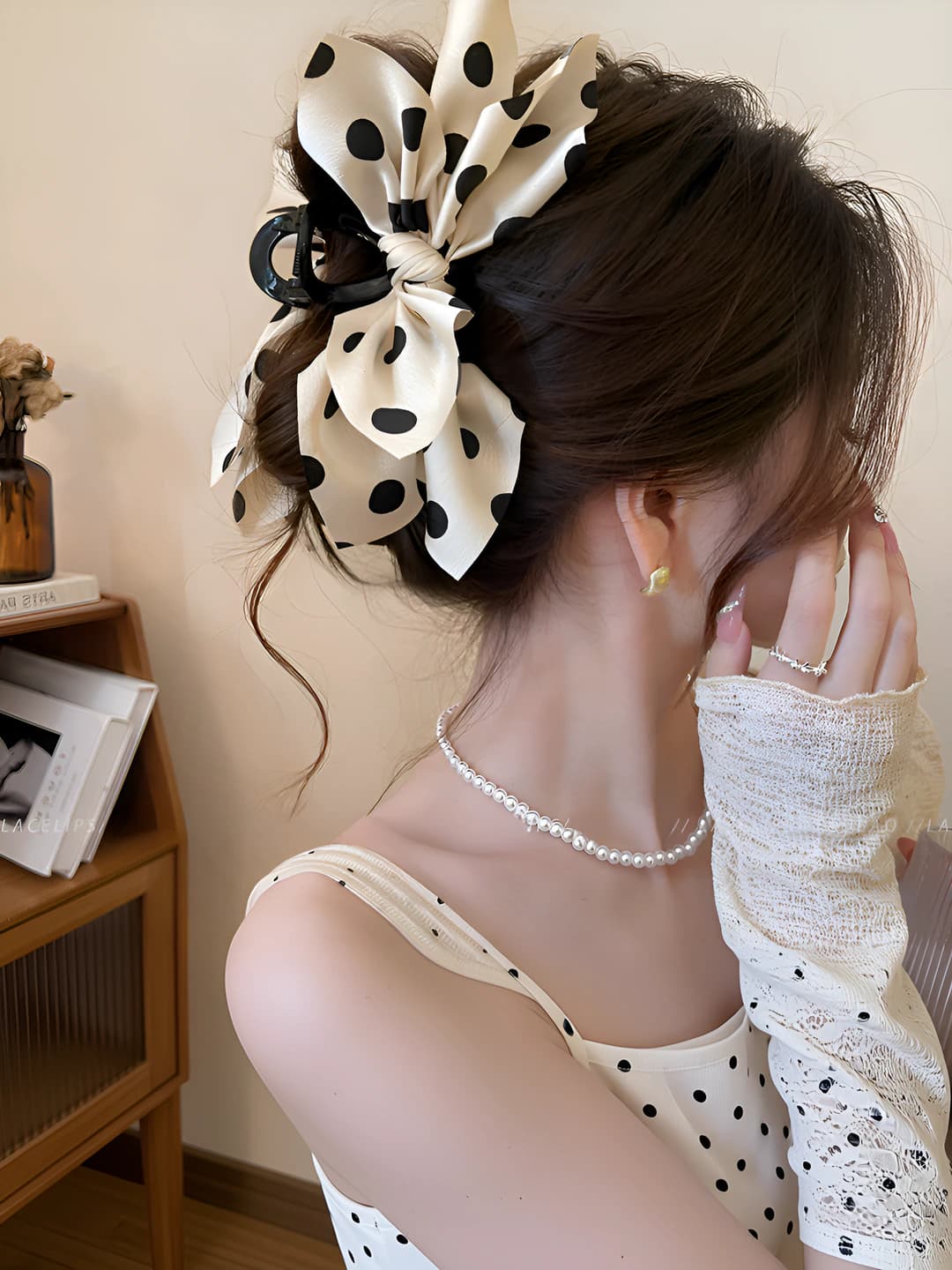 Women's hair clips and combs: 2026 new style, French style, polka dot, bow design