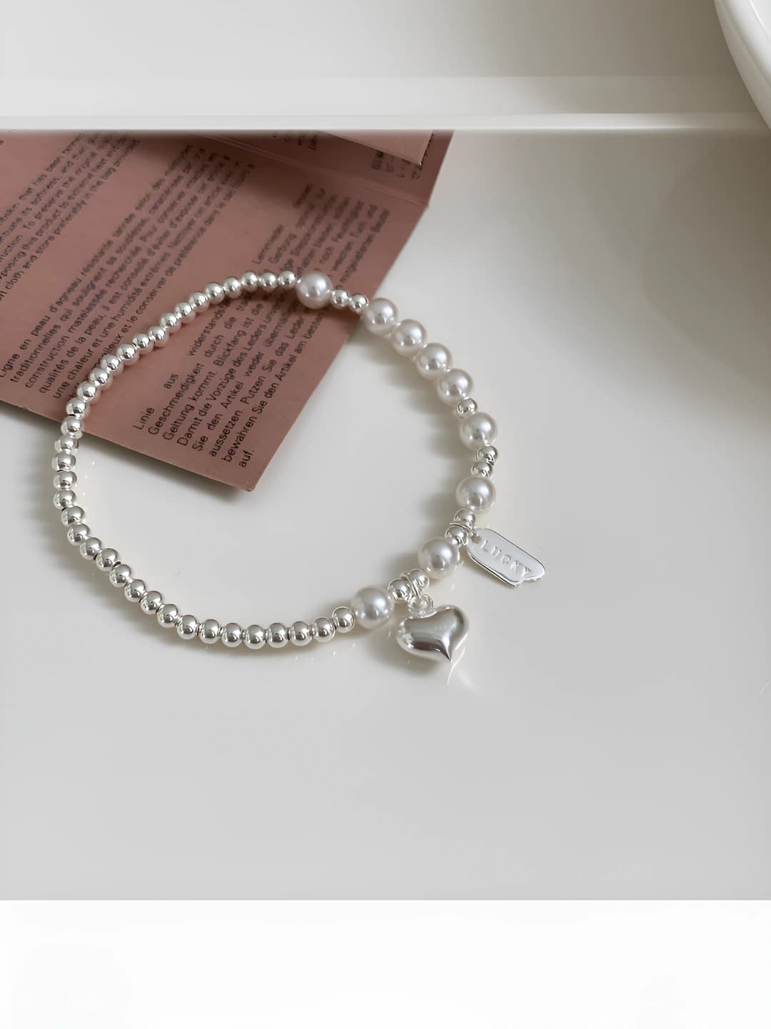 Silver heart bracelet
