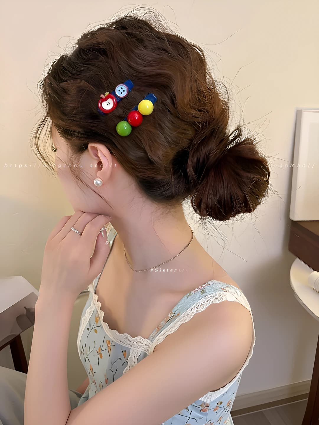 Apple bead, 1 pair, ~4.5 cm