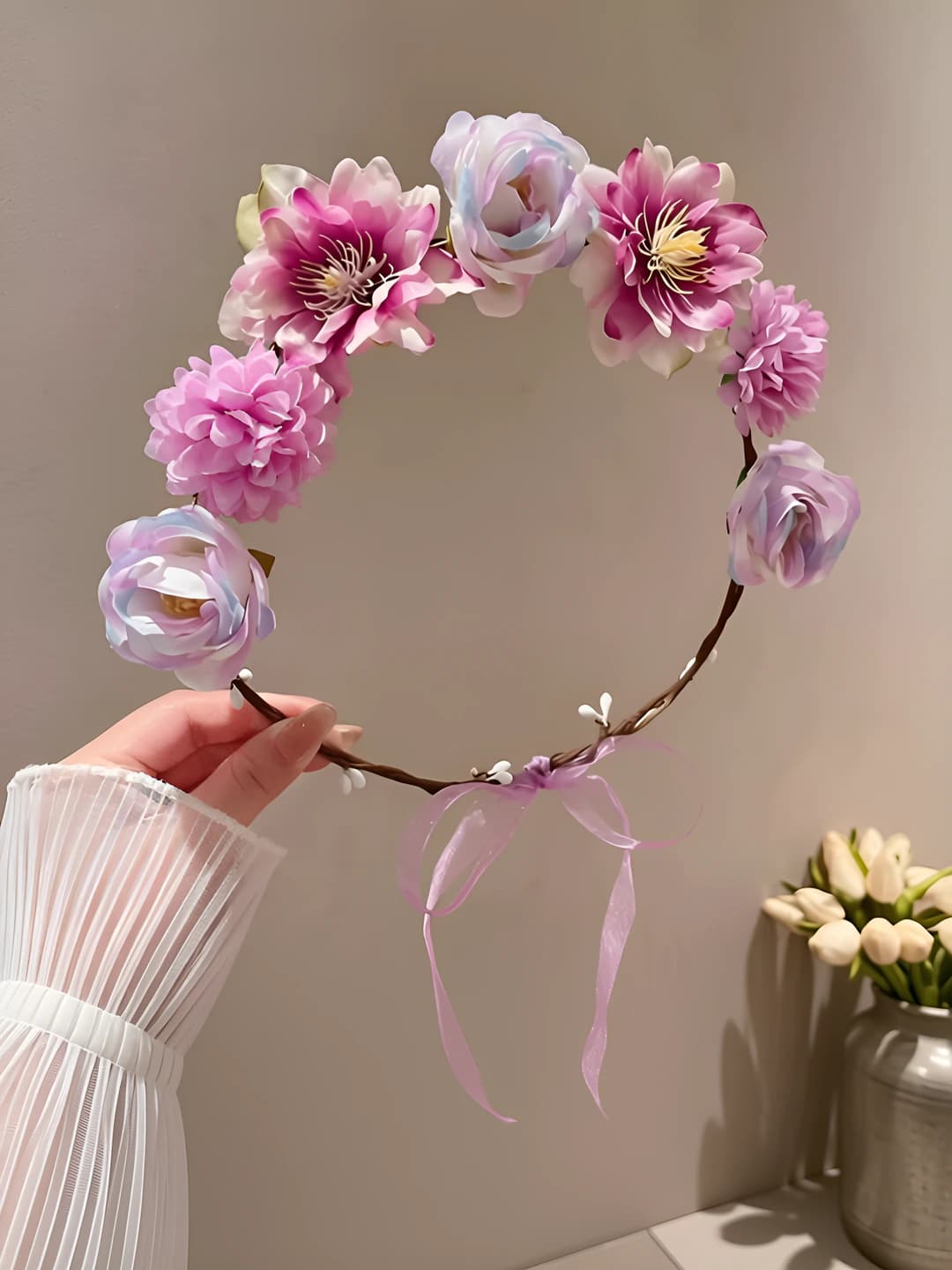 Purple new floral wreath