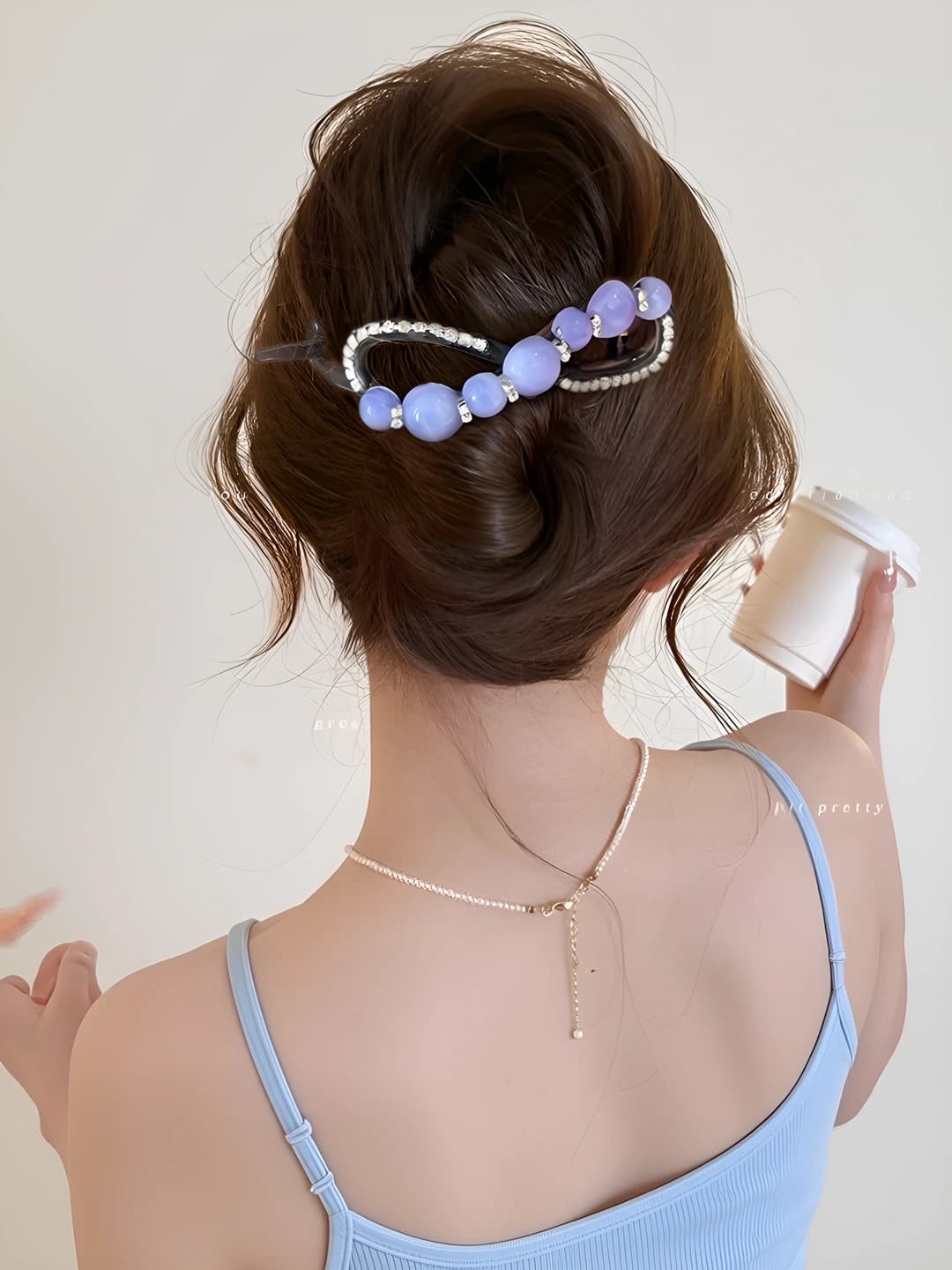 Purple diamond twist clip