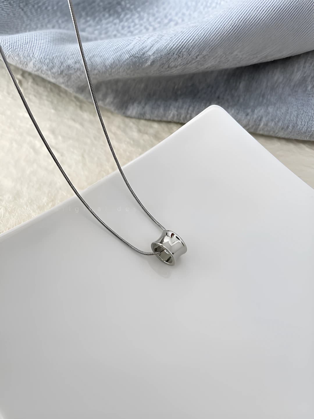 Round small waist snake chain necklace [45+5CM]