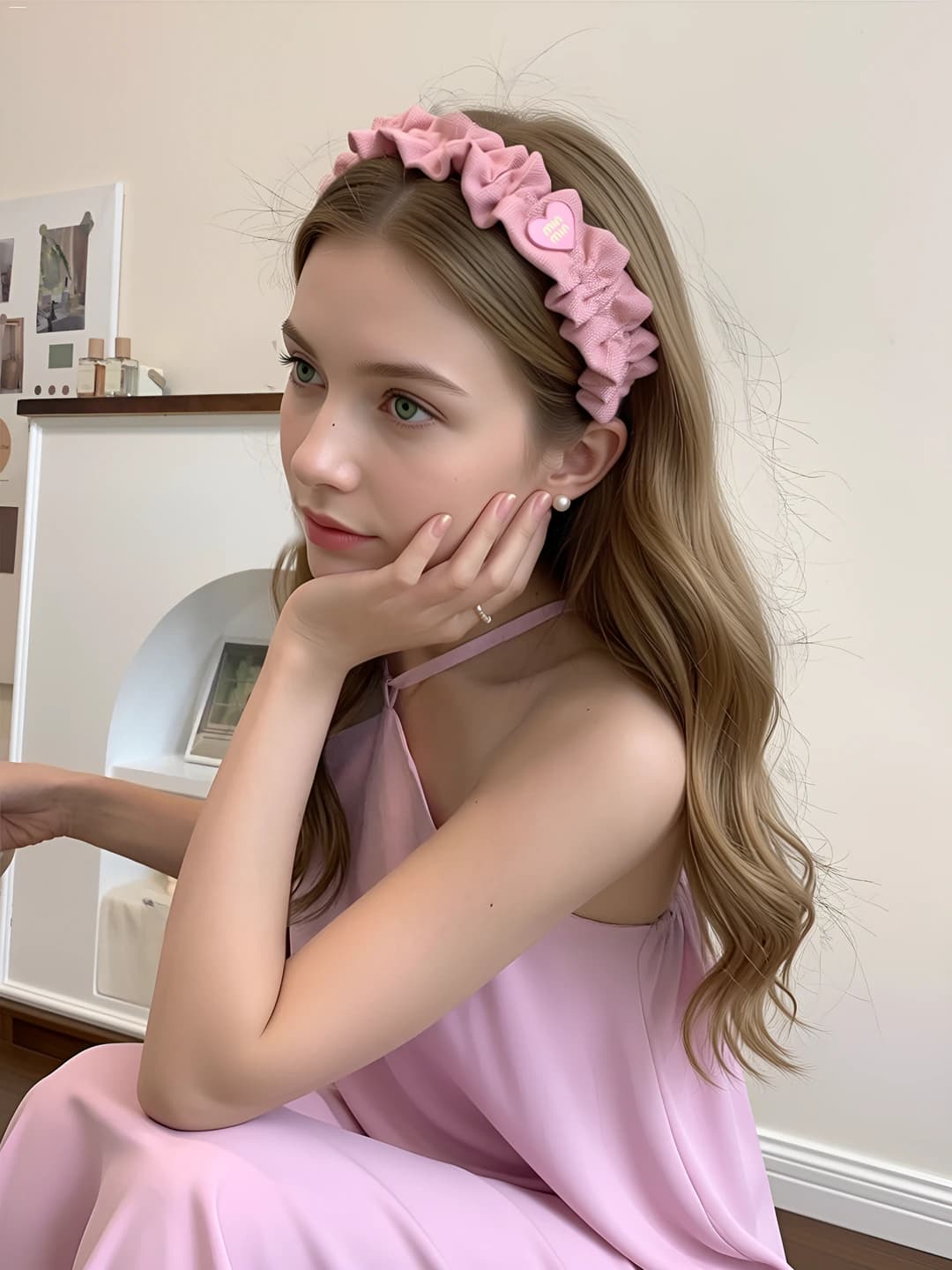 Розовый, складчатое сердце