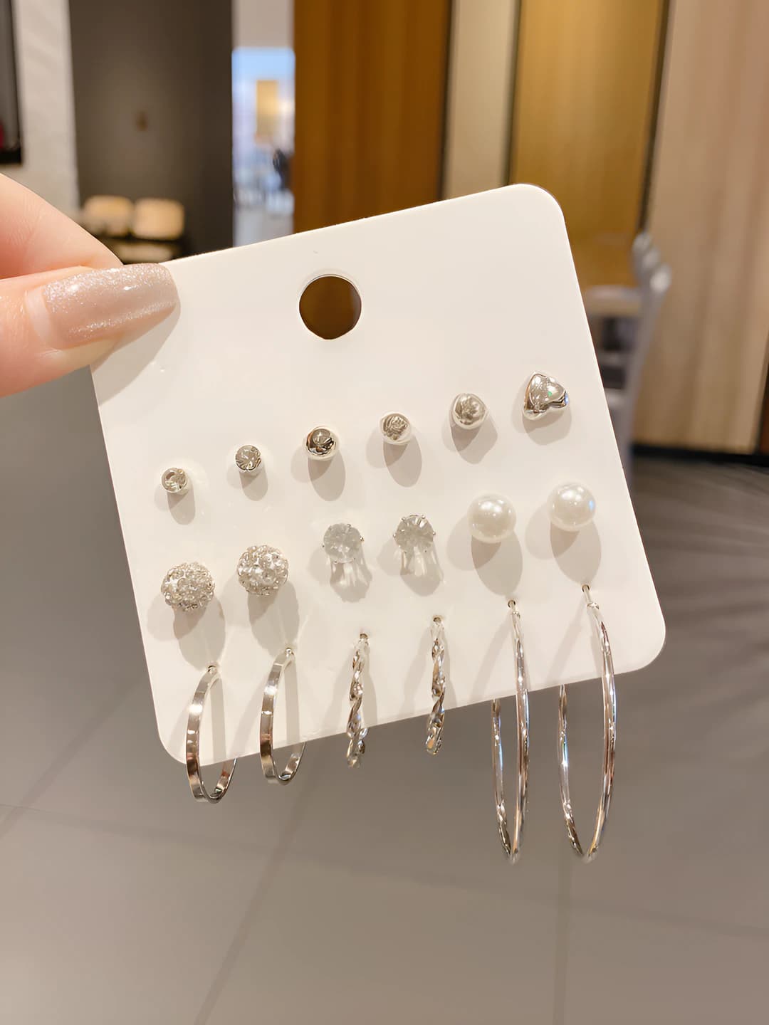 9 pcs Small hoop earrings