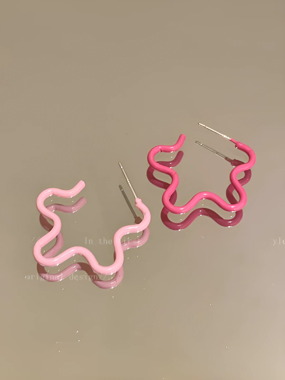 Pink gradient floral, silver post