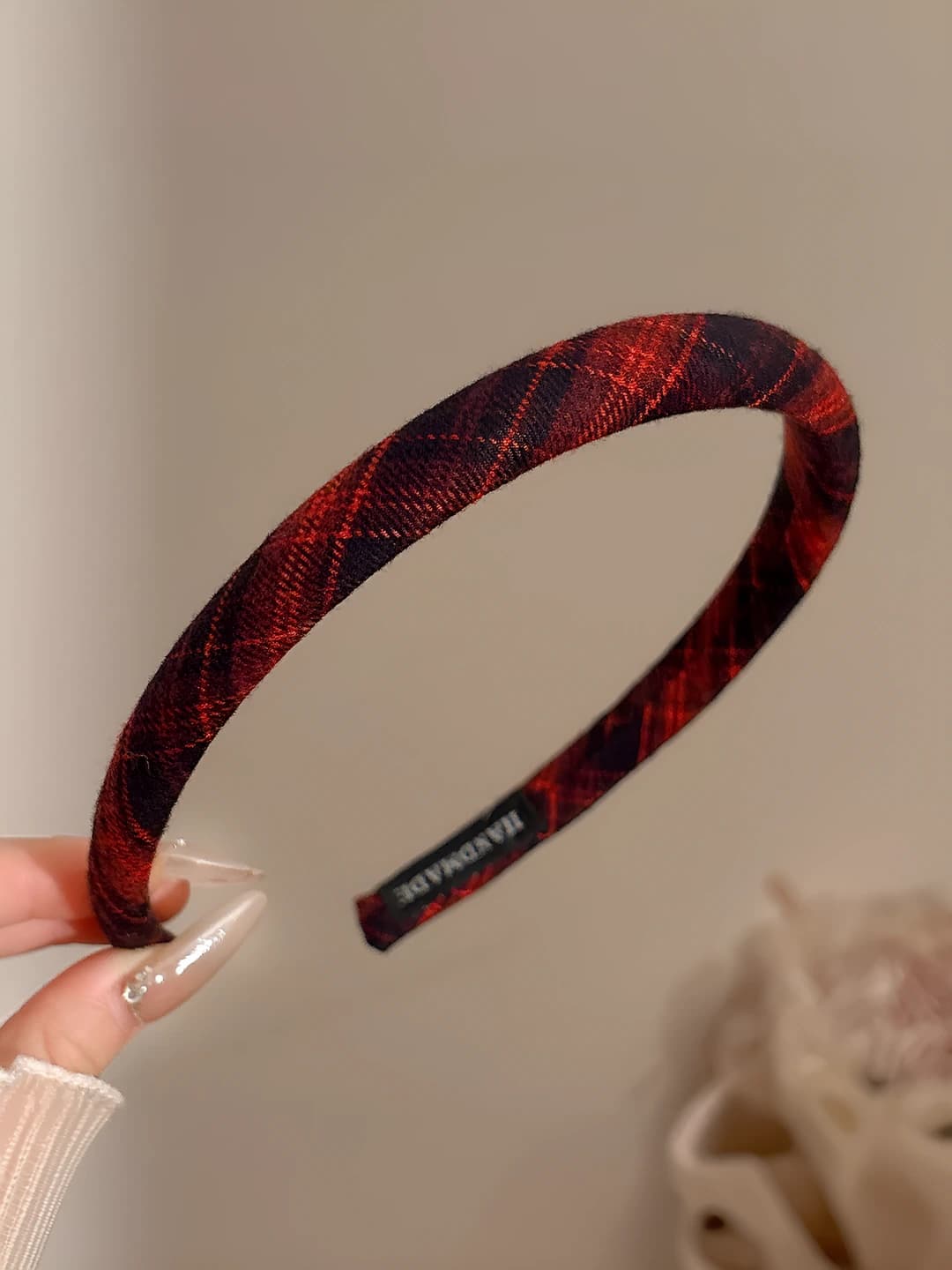 Red plaid - 2 cm