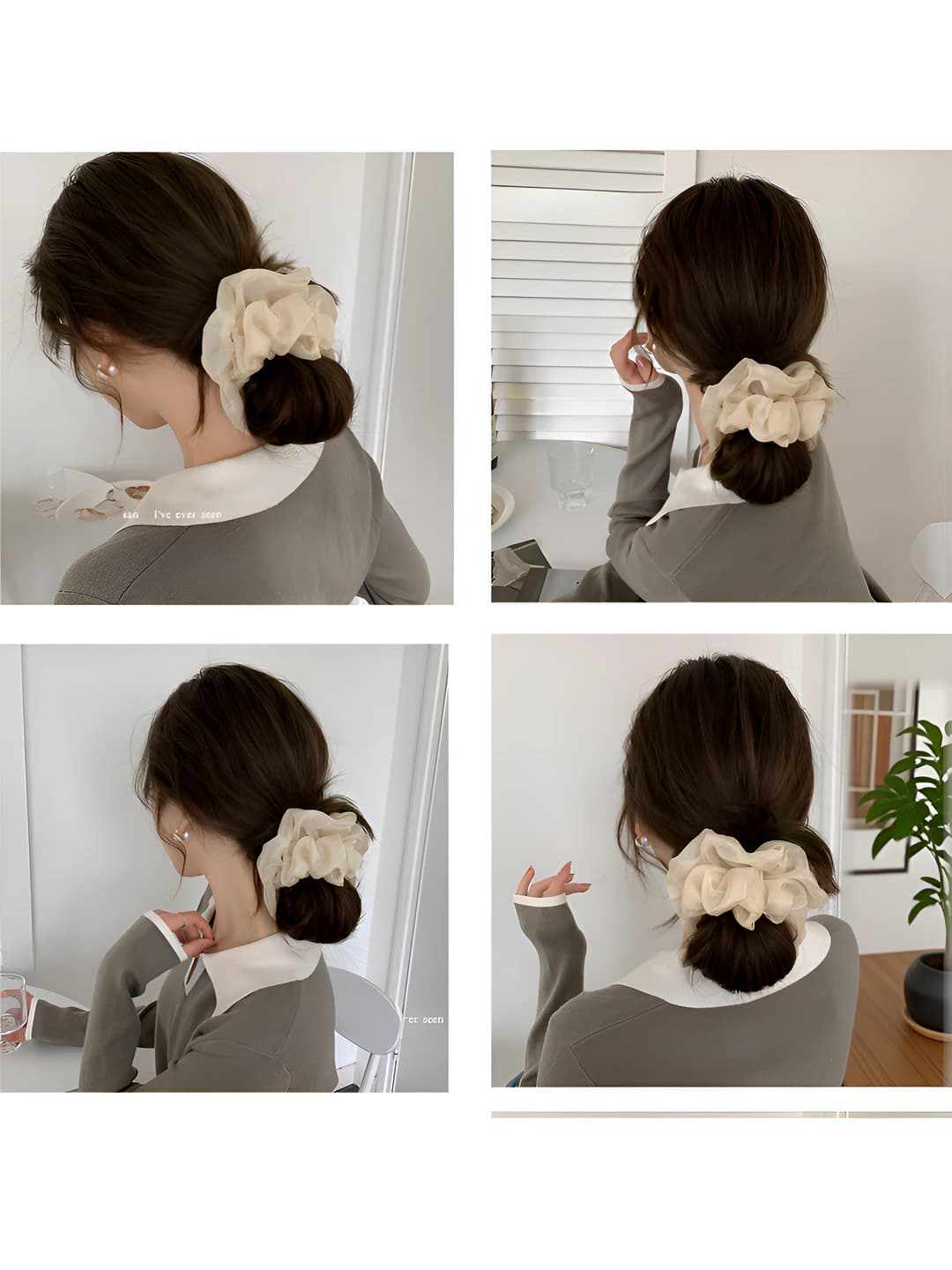 Women's large mesh hair scrunchie in sweet style