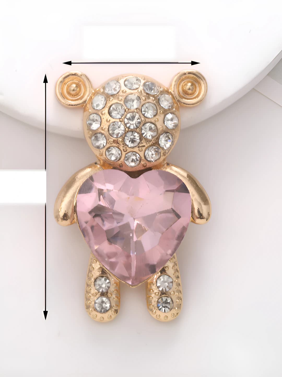 D1074 медведь с сердцем (розовый)