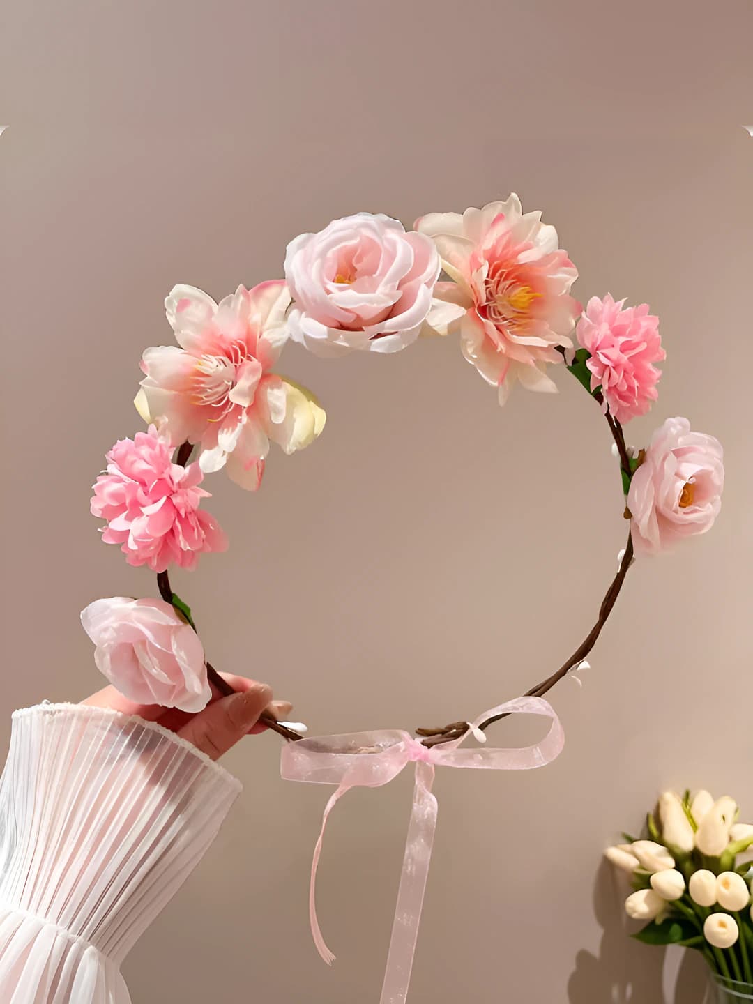 Pink floral wreath