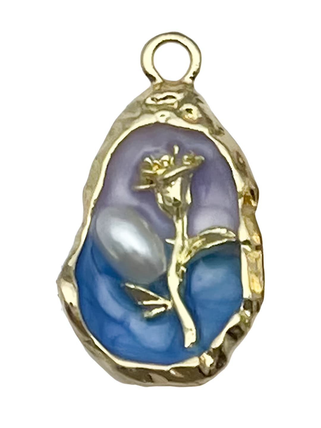 Фиолетово-синий, жемчуг, роза, 25x14mm, 2.2g