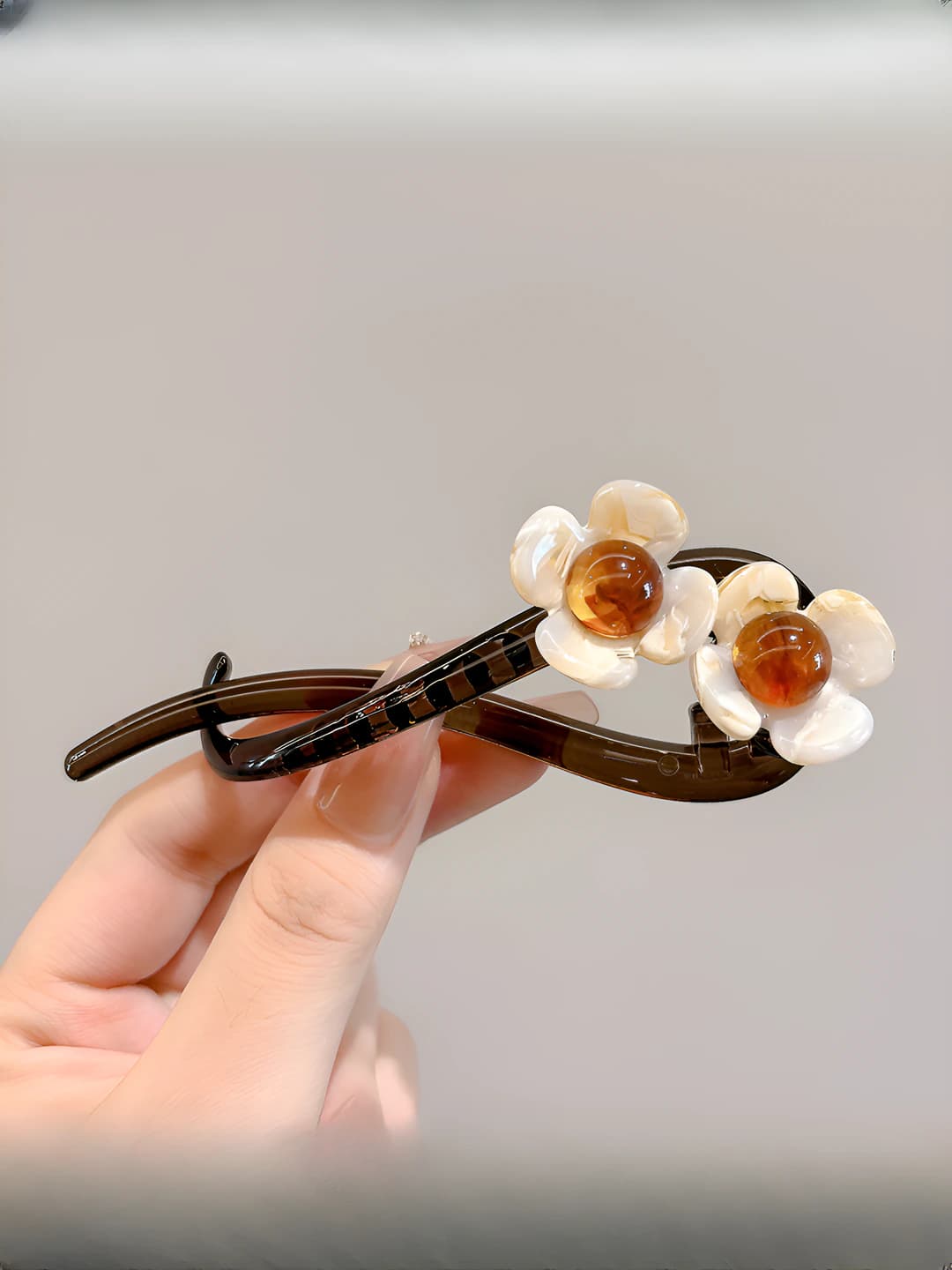 Ombre Double Flower Twist Clip - 11 cm