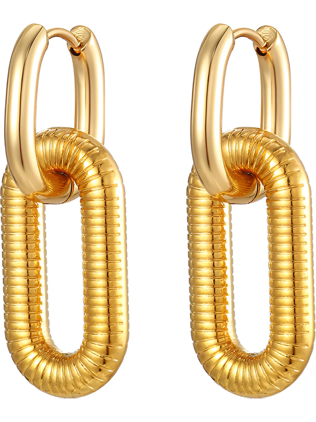 Women's geometric stud earrings with 18k gold plating
