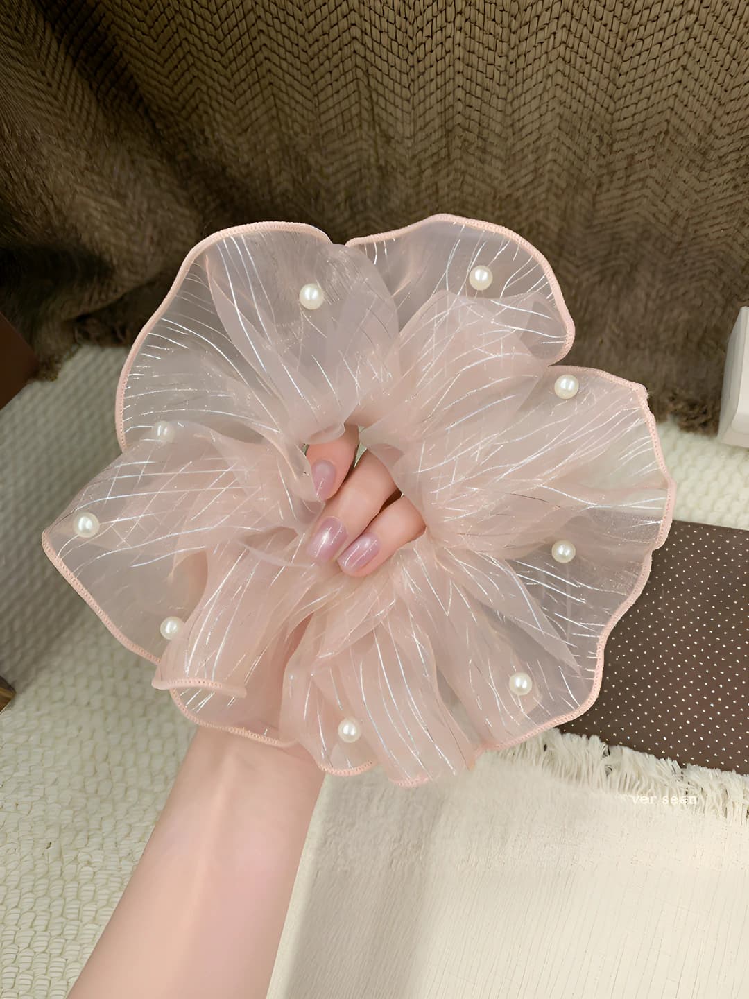 2# Pink pearl organza ~19 cm