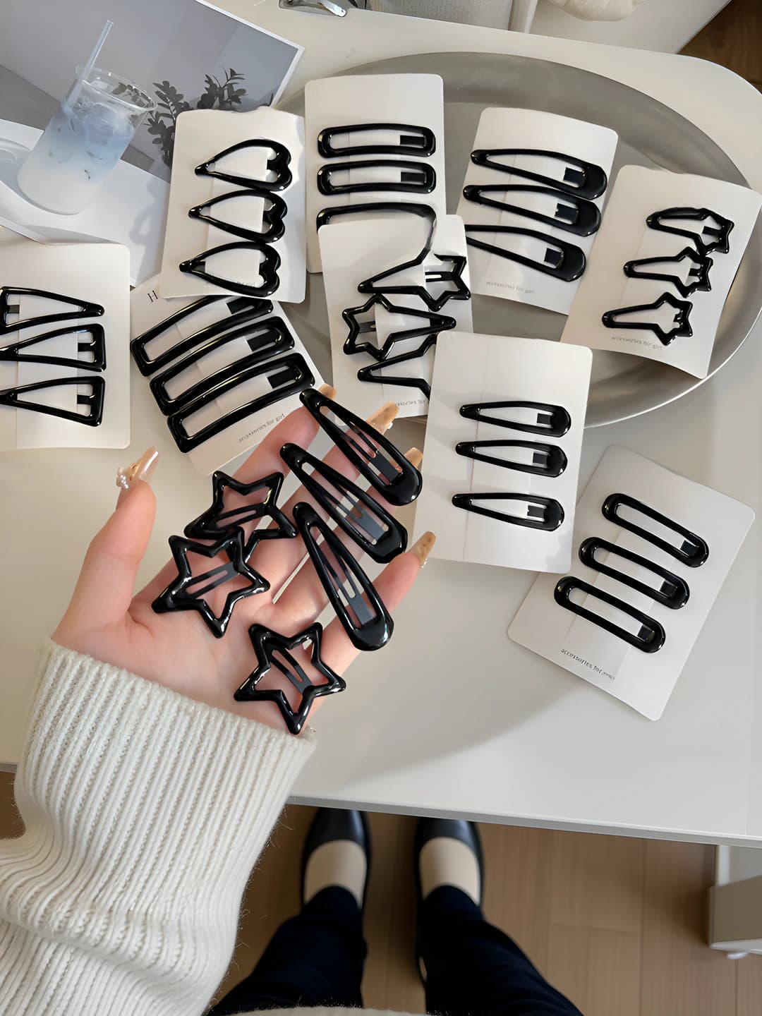 Women's metal BB hair clips, star shape, 2026, for bangs and side hair, minimalist design element