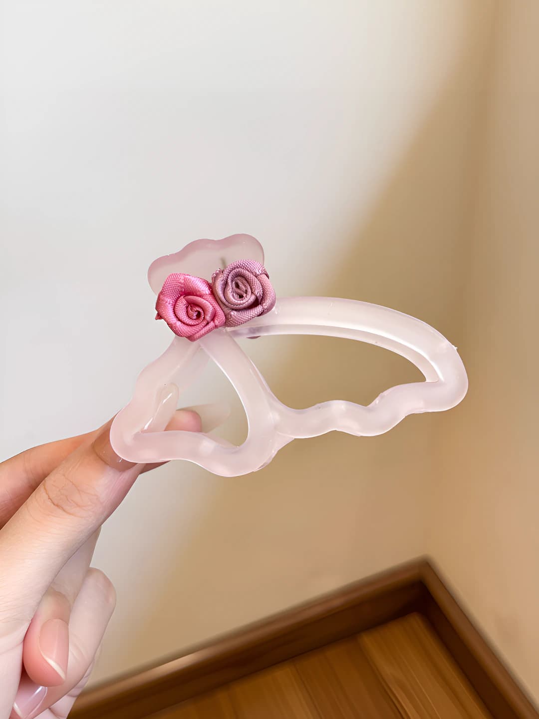 1# Розовый дымчатый зажим 8cm