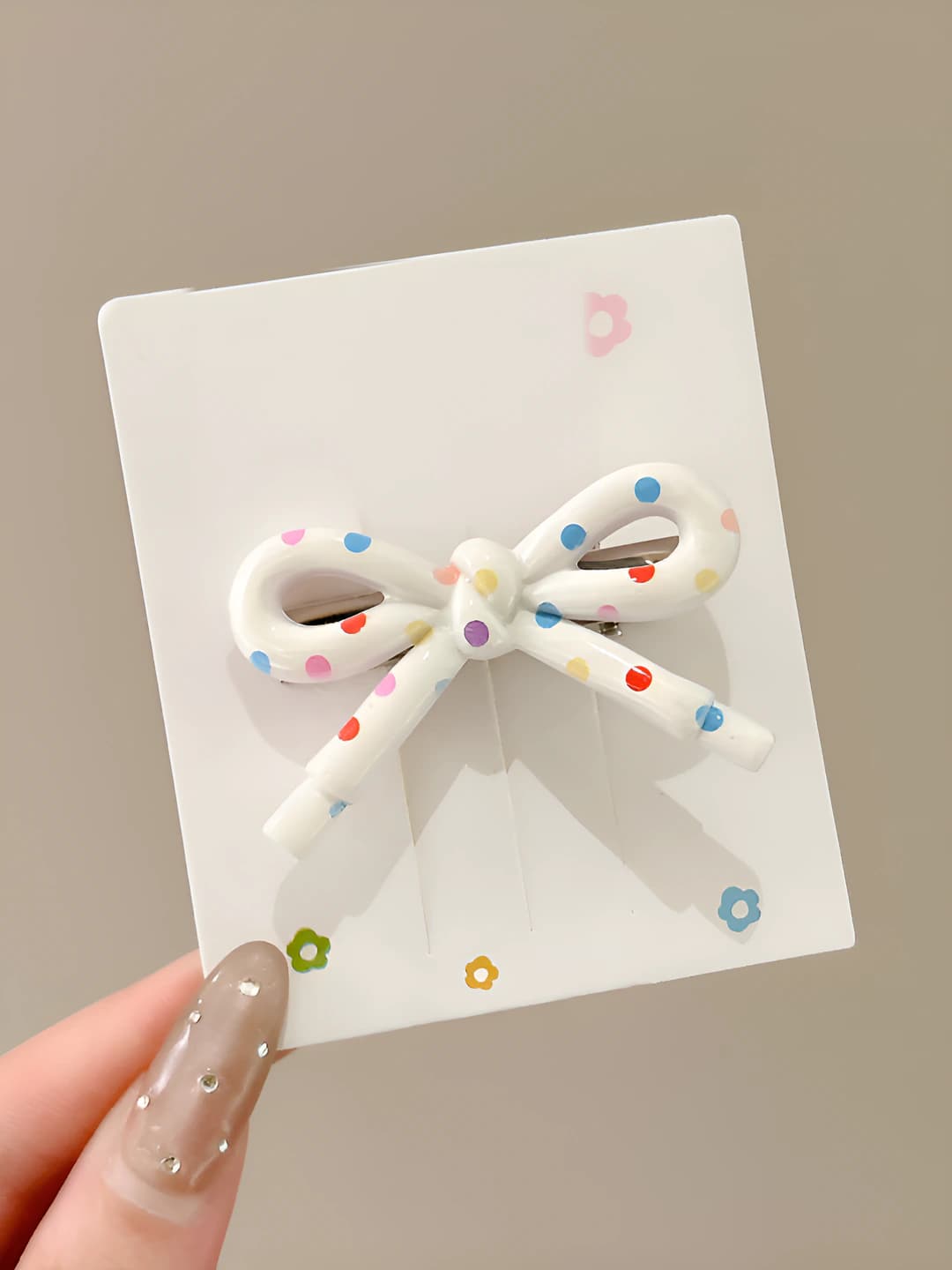 1# Bow [Yellow polka dot] - 5 cm