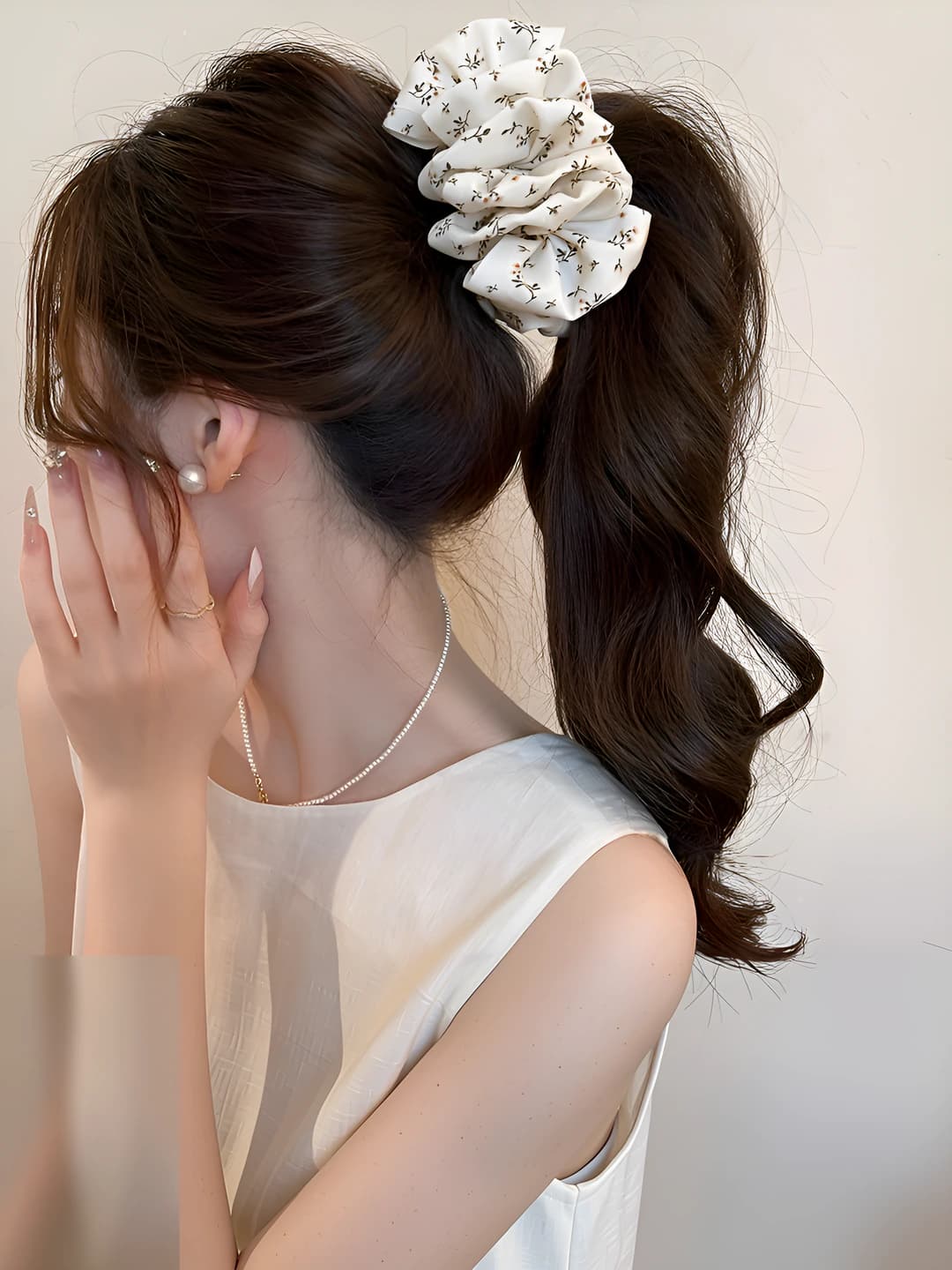 4#White floral - approx. 12 cm