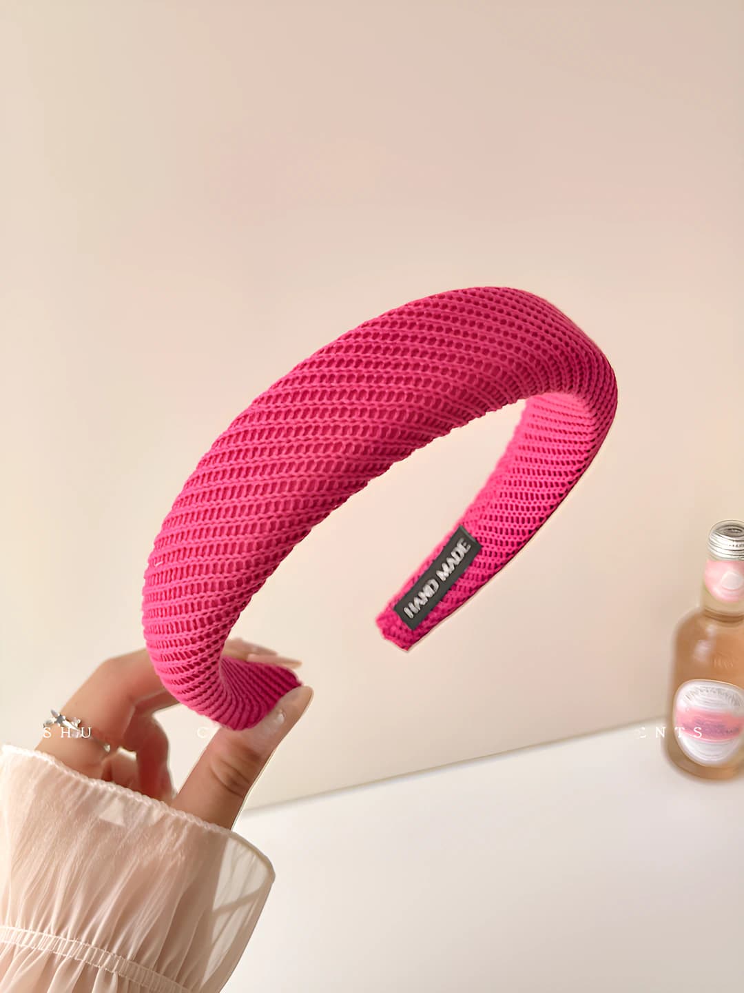 1# Red wool headband (15.5 cm)