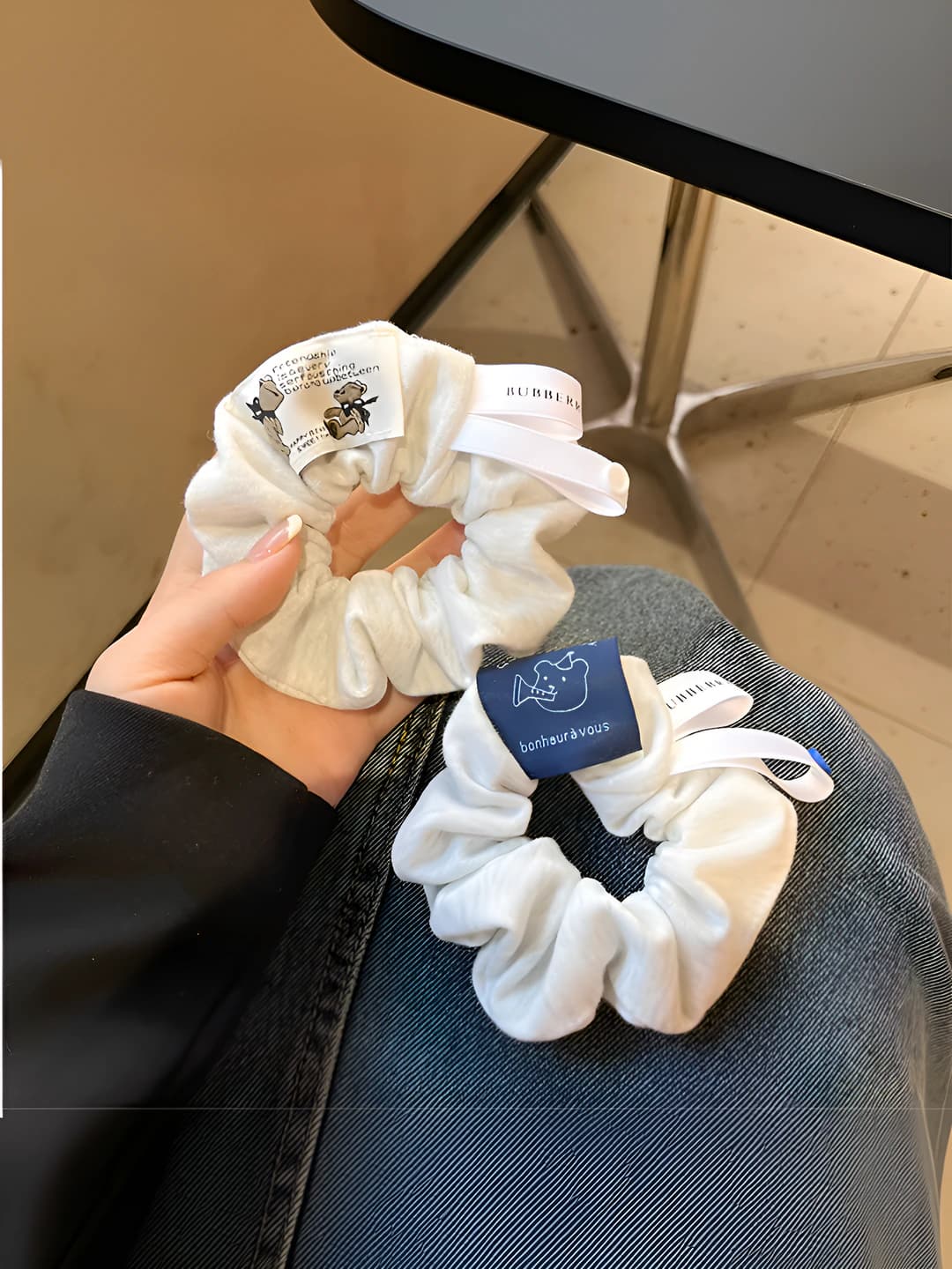 Women's hair scrunchies, stretch, high elasticity, handmade, asymmetric, cute style, fresh and sweet, large