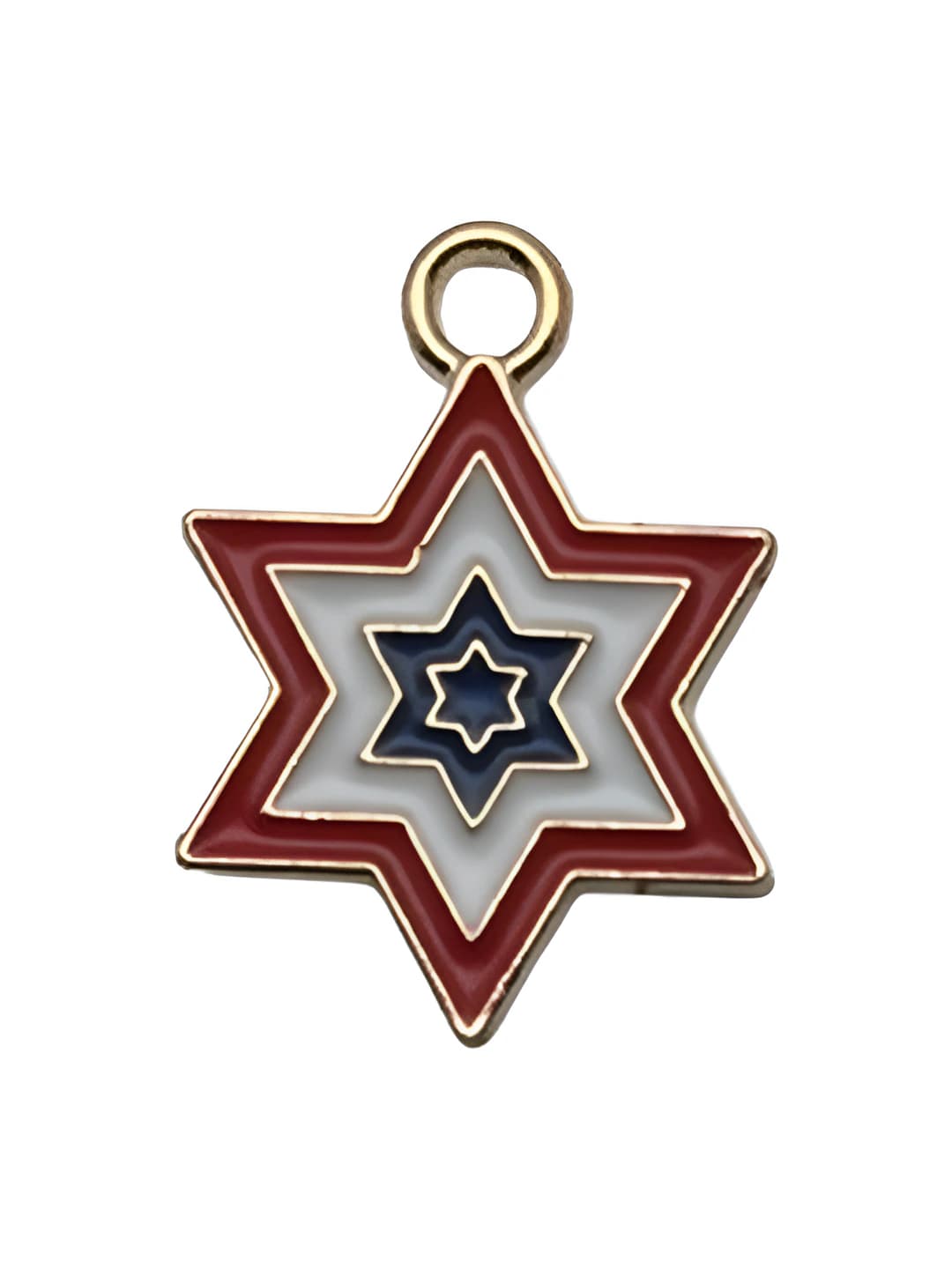 1 ta ko'k-oq-qizil olti yulduz 14x18mm-0.67g