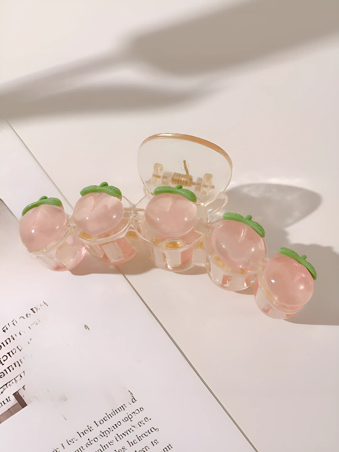 1# Прозрачный персиковый зажим