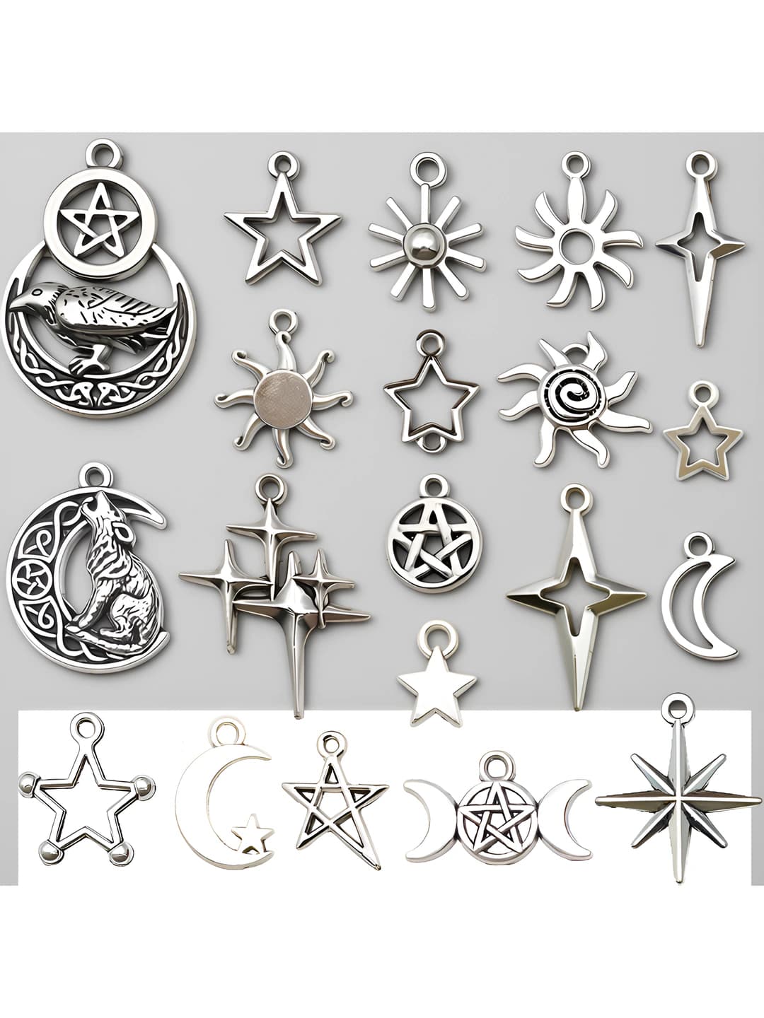 20 шт смешанные старинное серебро набор