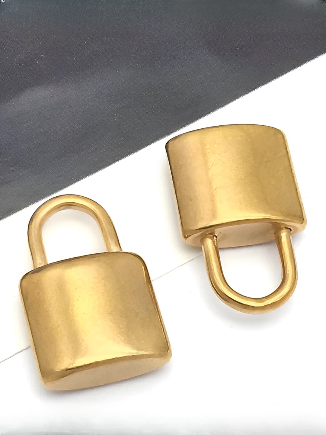 1 dona 12X19X5mm teshik 5x6mm oltin rangli po'lat katta qavariq qulf boshi-3.96g