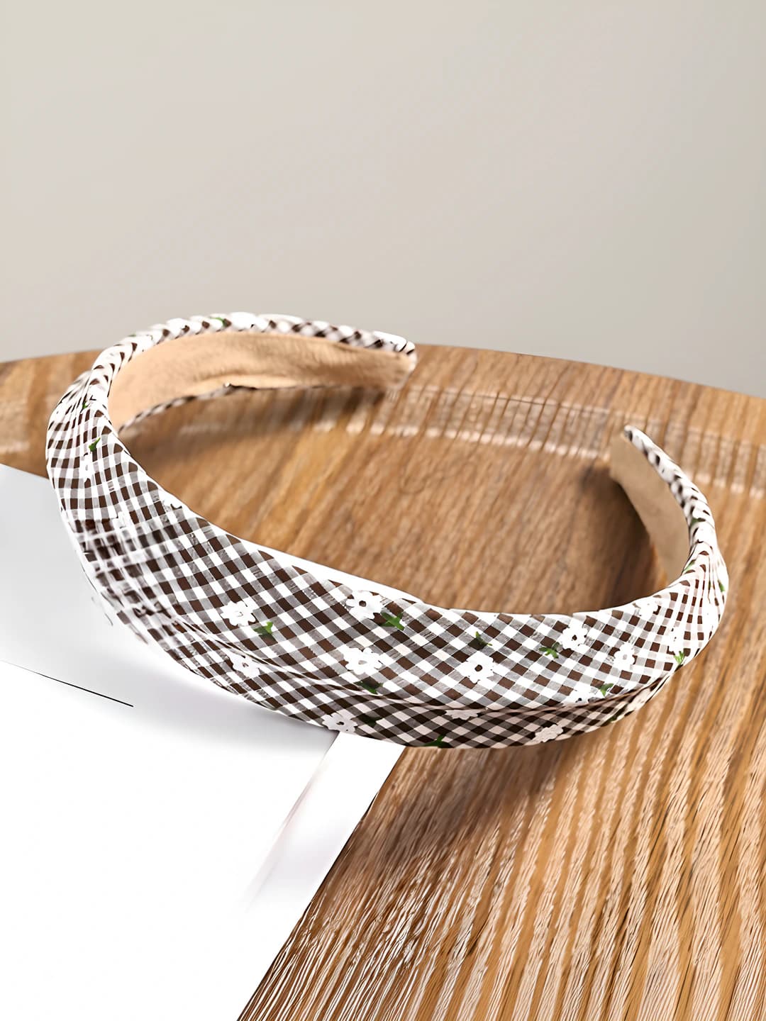 Coffee floral plaid