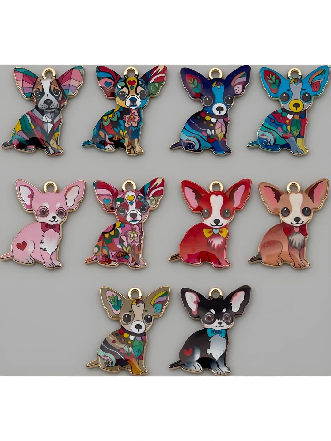 10 pc, mix, chihuahua print, 10 var., 16.8g