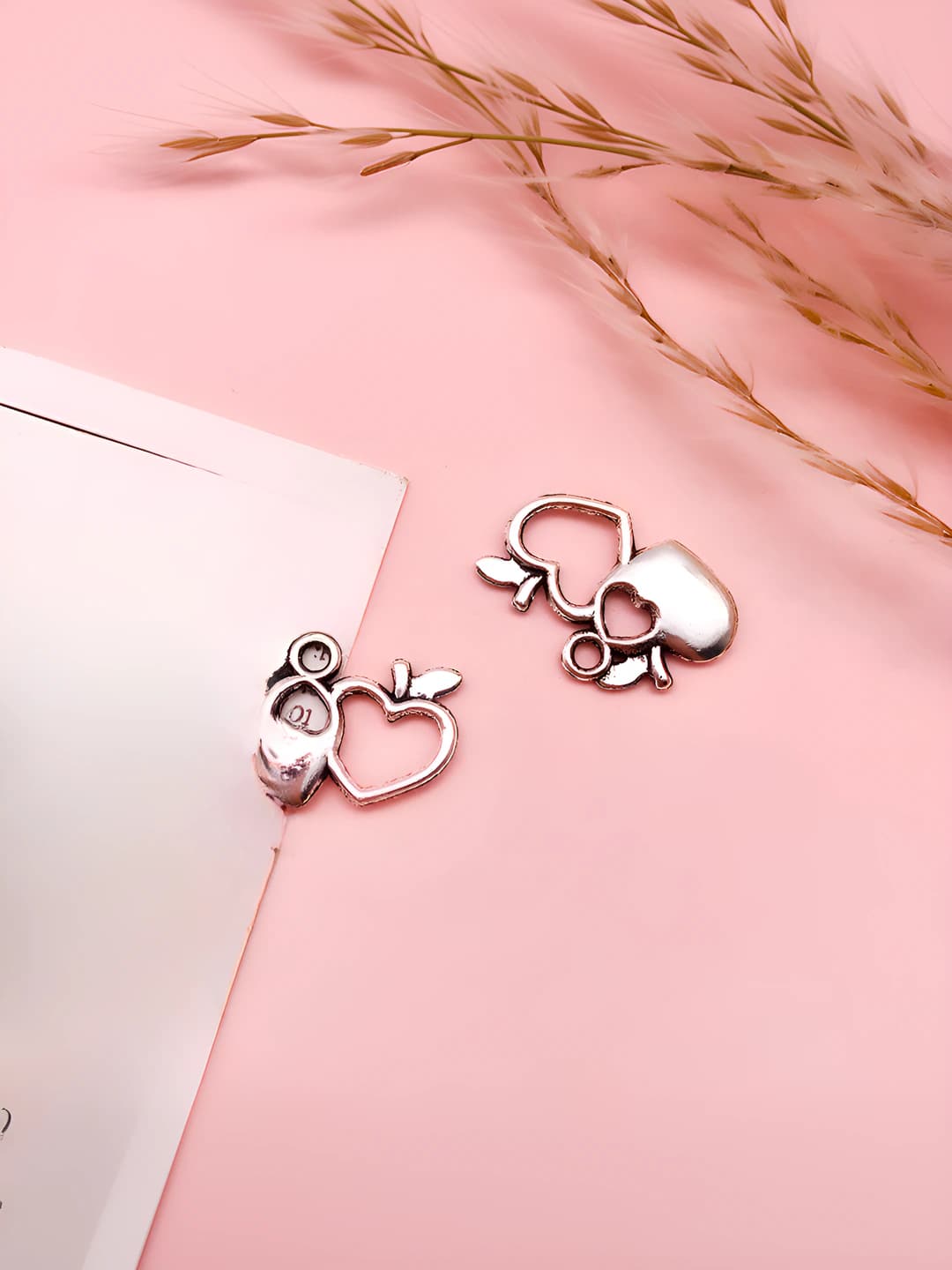 1 peach heart apple 12x18mm-0.85g