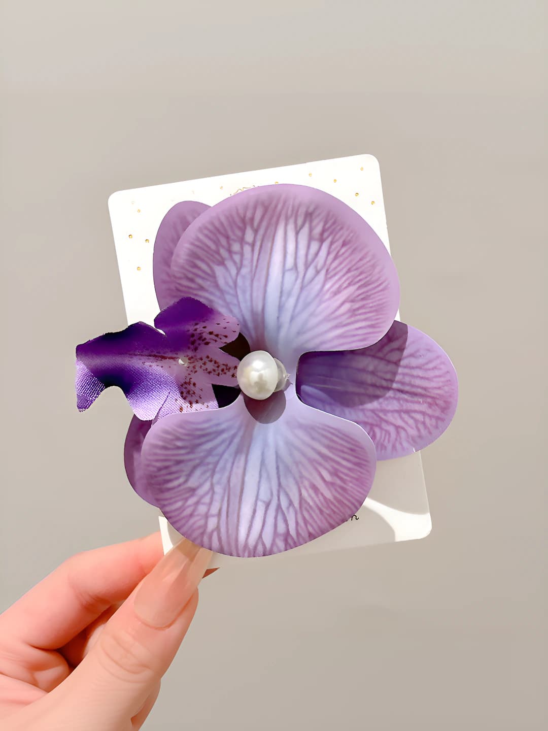 Purple orchid clip 9 cm