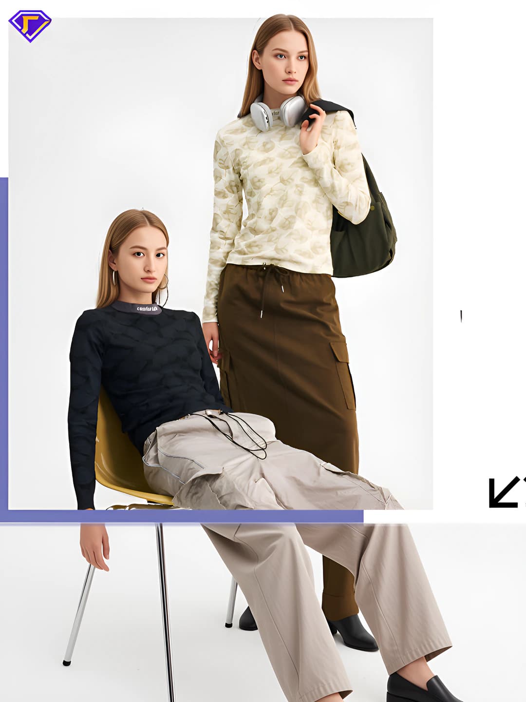 Women's knitted top: Japanese style, stretch, warm, crew neck, bracelet-length sleeve, autumn-winter 2026