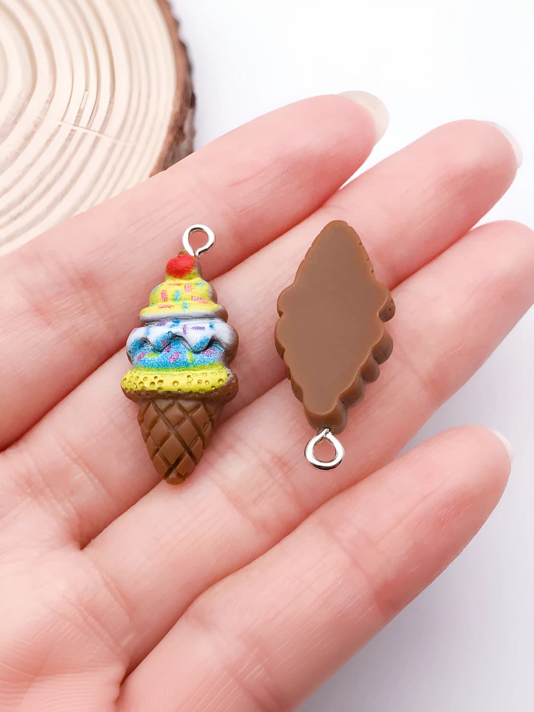 1 pc, coffee, ice cream, 30x12.5x7mm, 1.35g