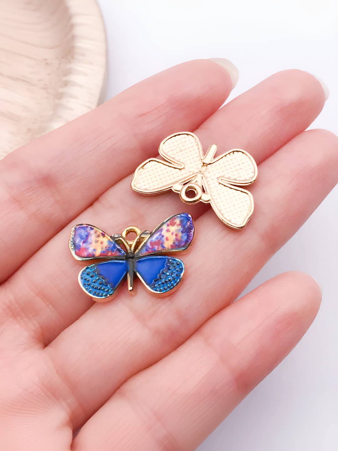 1 pc Gold-Purple-Blue, 14x22mm, 1.5g