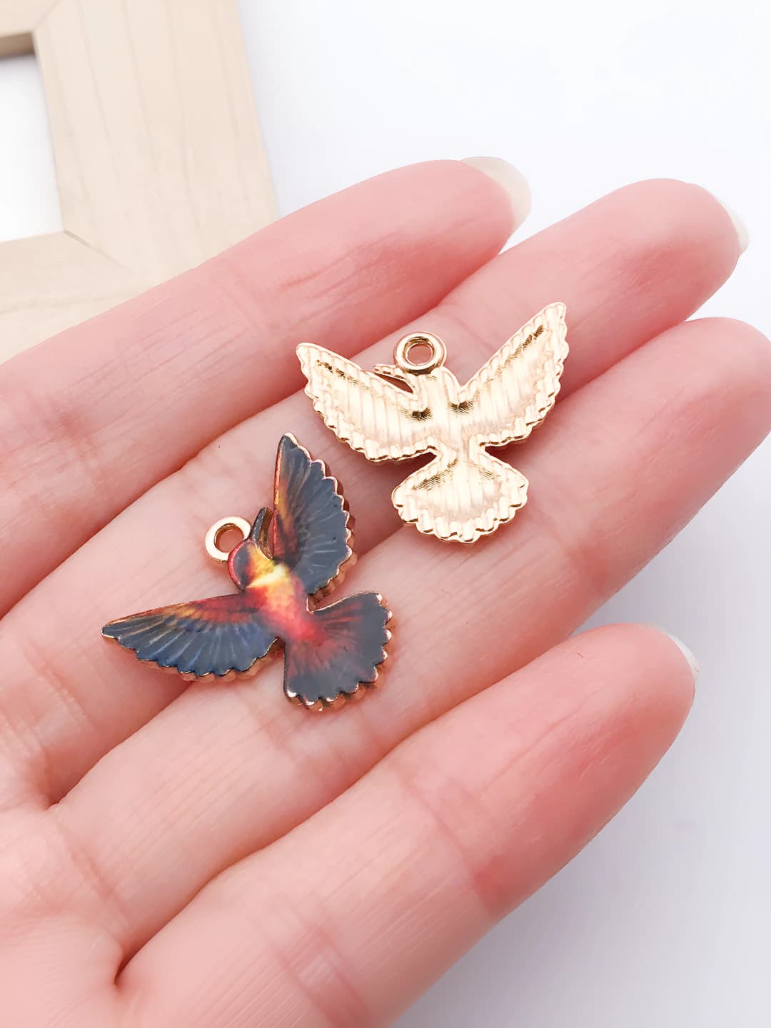 Золотой, коричневый, 19x21mm, 1g