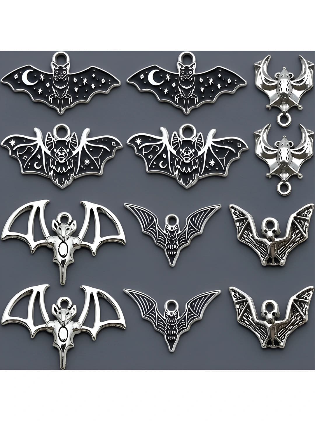 12 pcs mixed white k Halloween bats set-6 var-17.3g-SN567