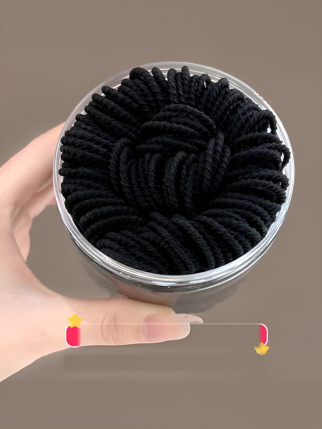Spiral black hair ties 100 pcs ~2 cm