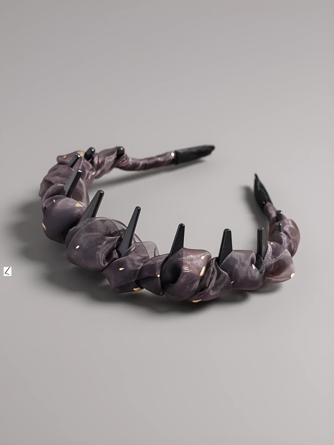 Women's black toothed and fluffy headband, new 2026 model, premium quality, for daily wear, with rhinestones