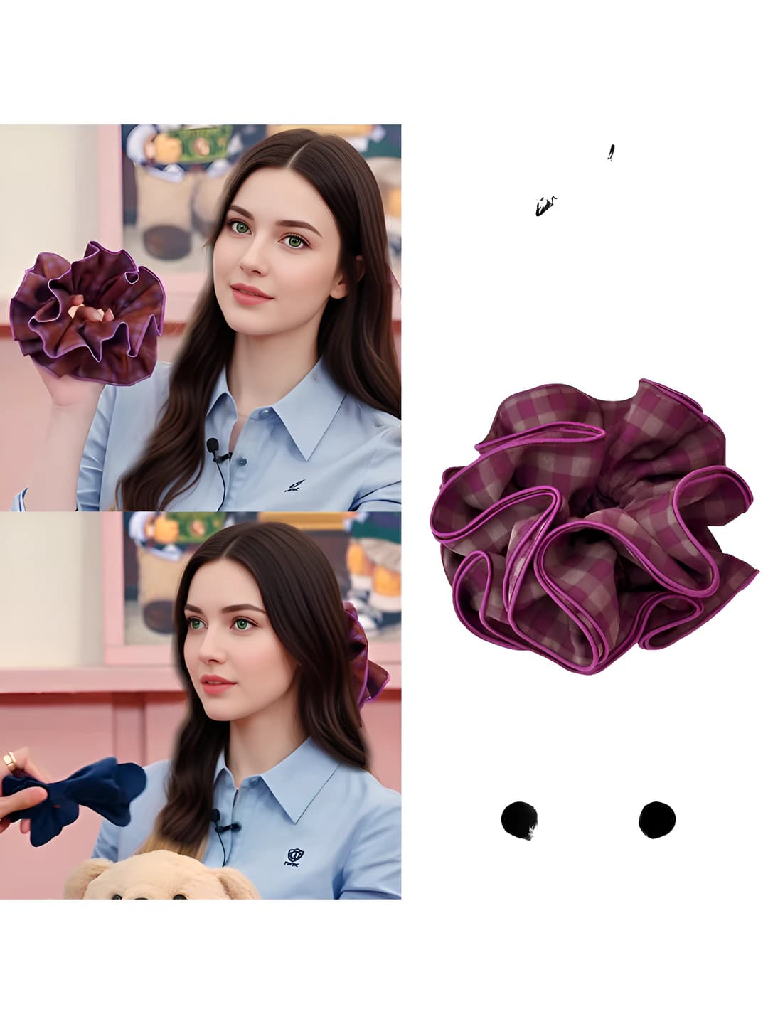 Фиолетовый двухслойный клетчатый ~18 см