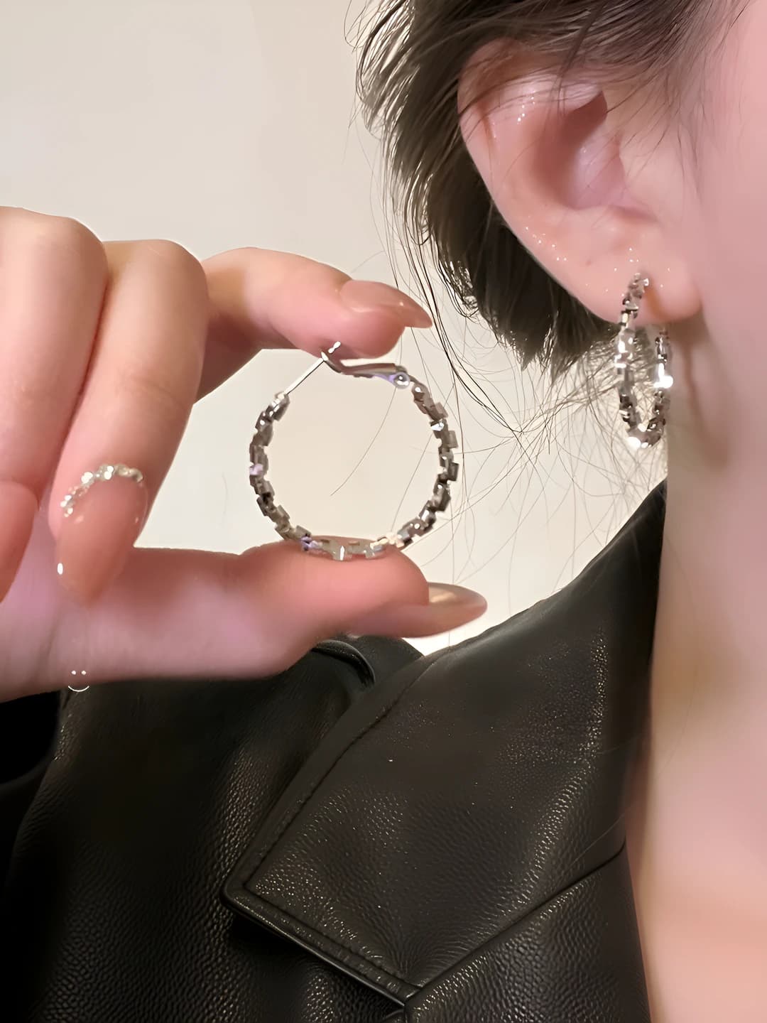Серебро, большое C-кольцо, 3 см
