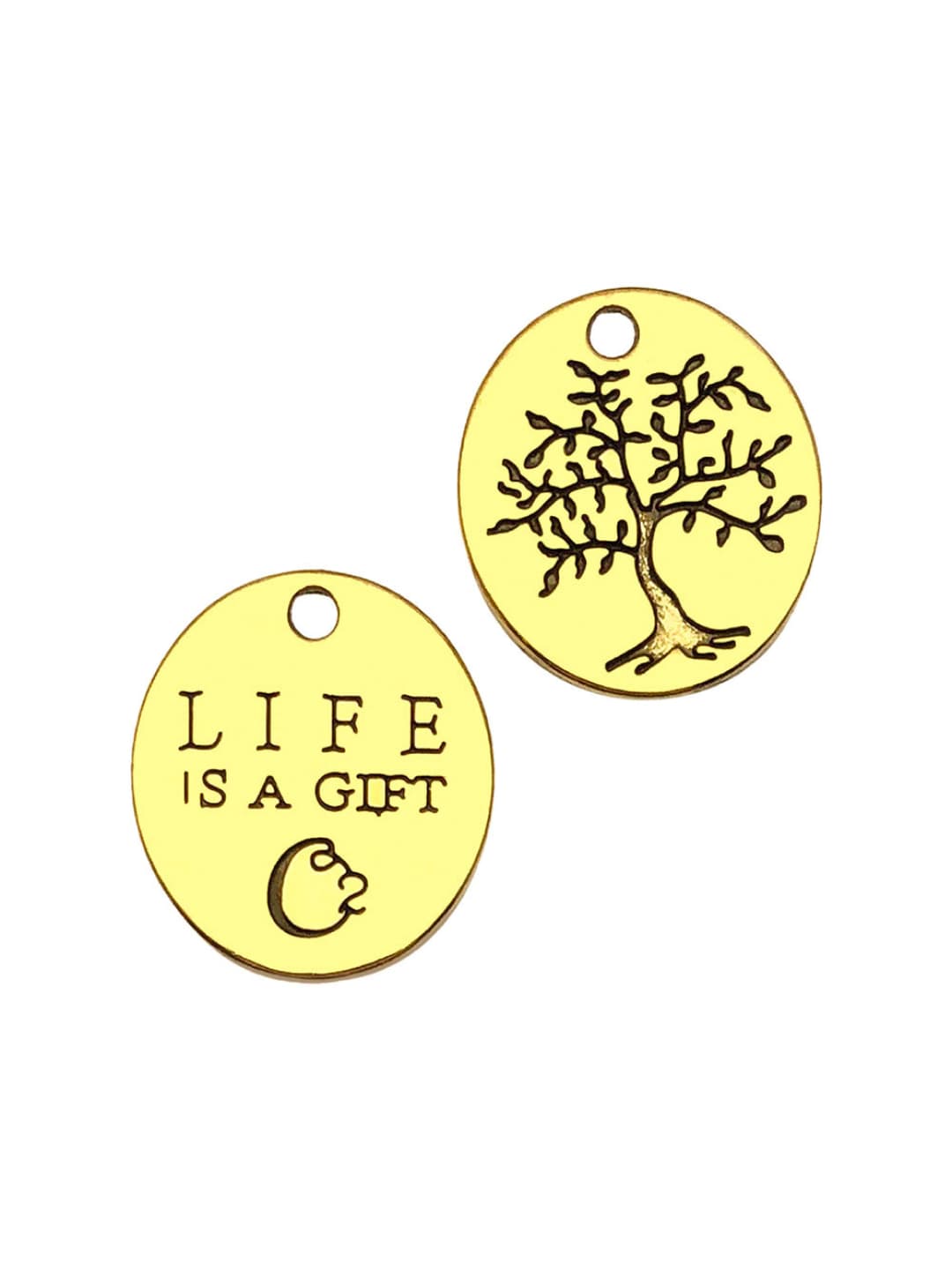 1 pc ellipse tree of life letter plate, 18x20mm, 2.6g
