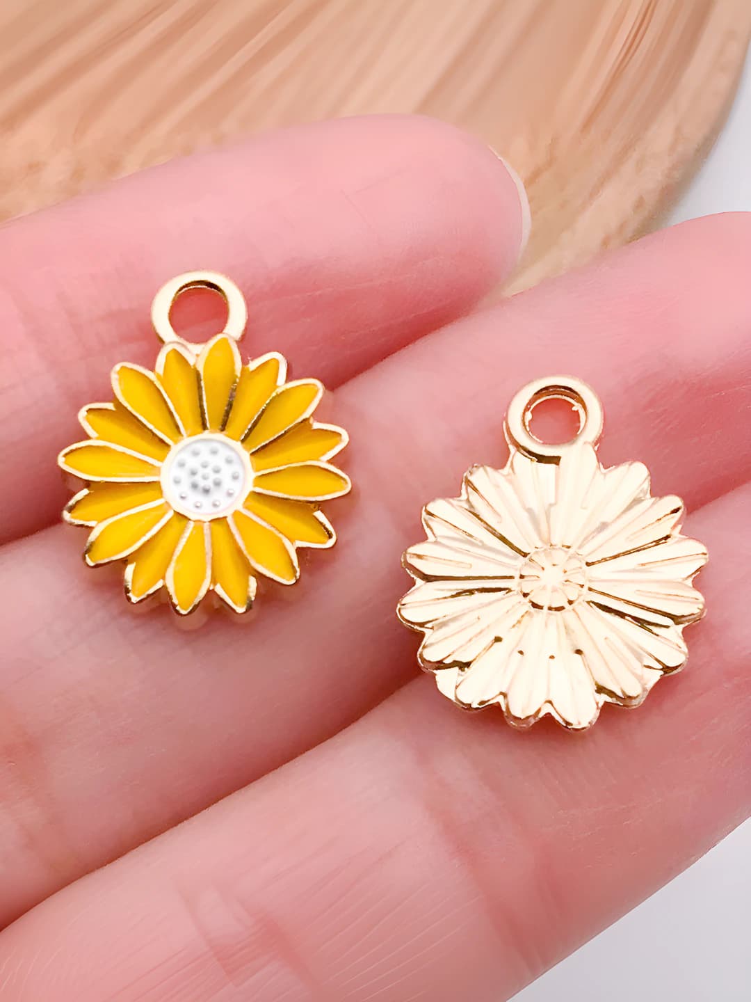 1 шт жёлтая эмаль маленький одуванчик - 13x16mm - 1.1g
