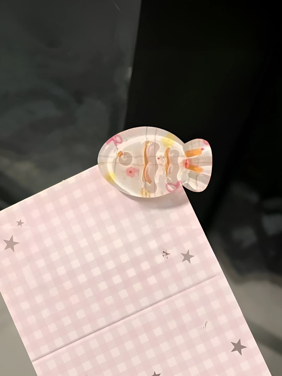 Jelly orange soda fish clip, 3.2 cm