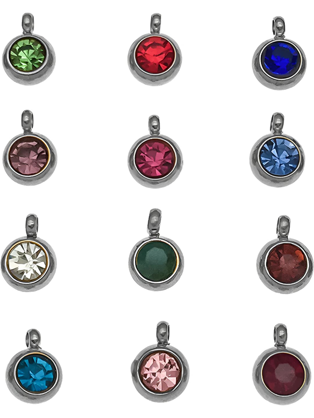 12 pcs mixed, steel, vertical, vacuum plated