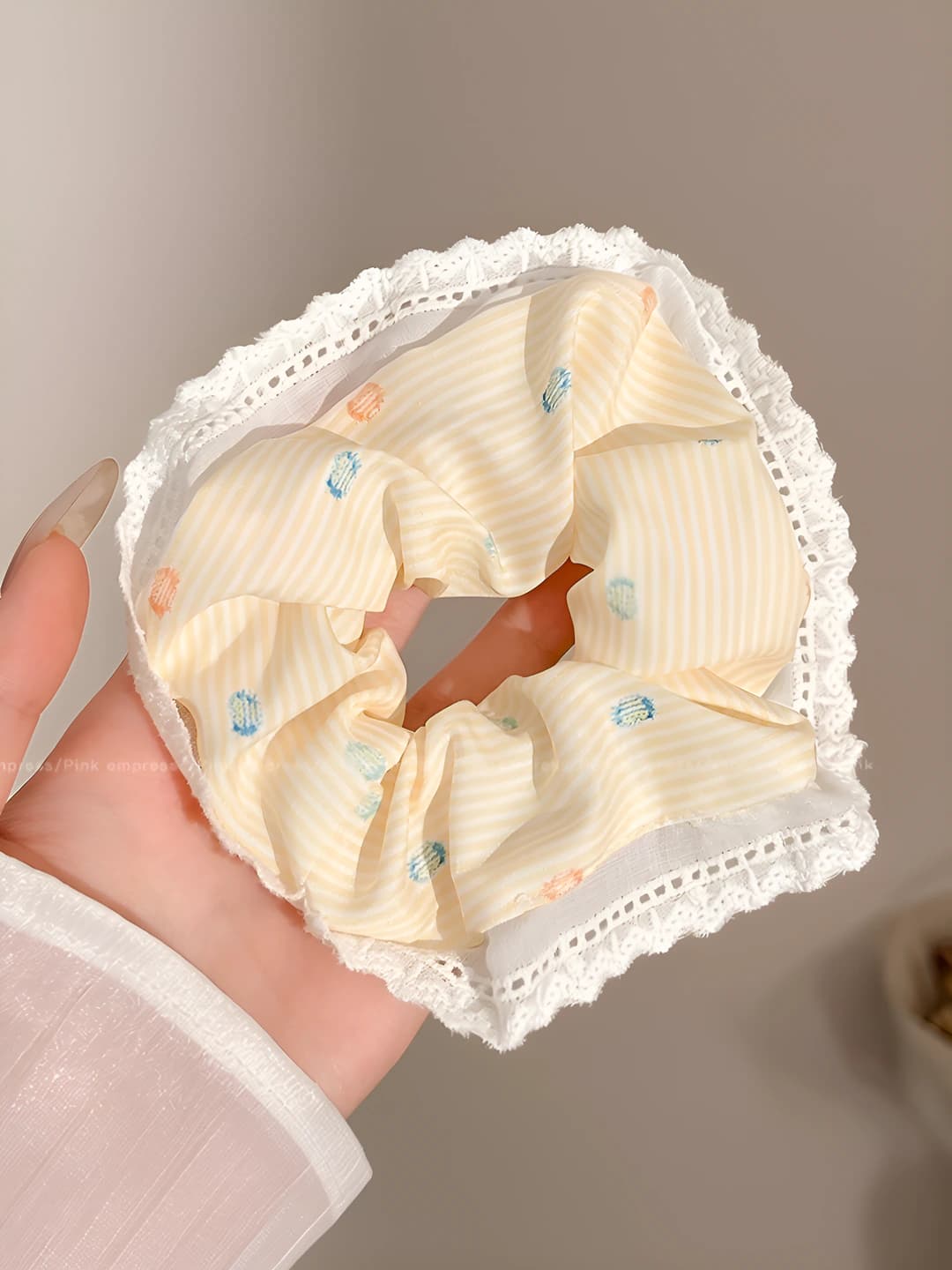 Polka stripe, yellow 12.5 cm