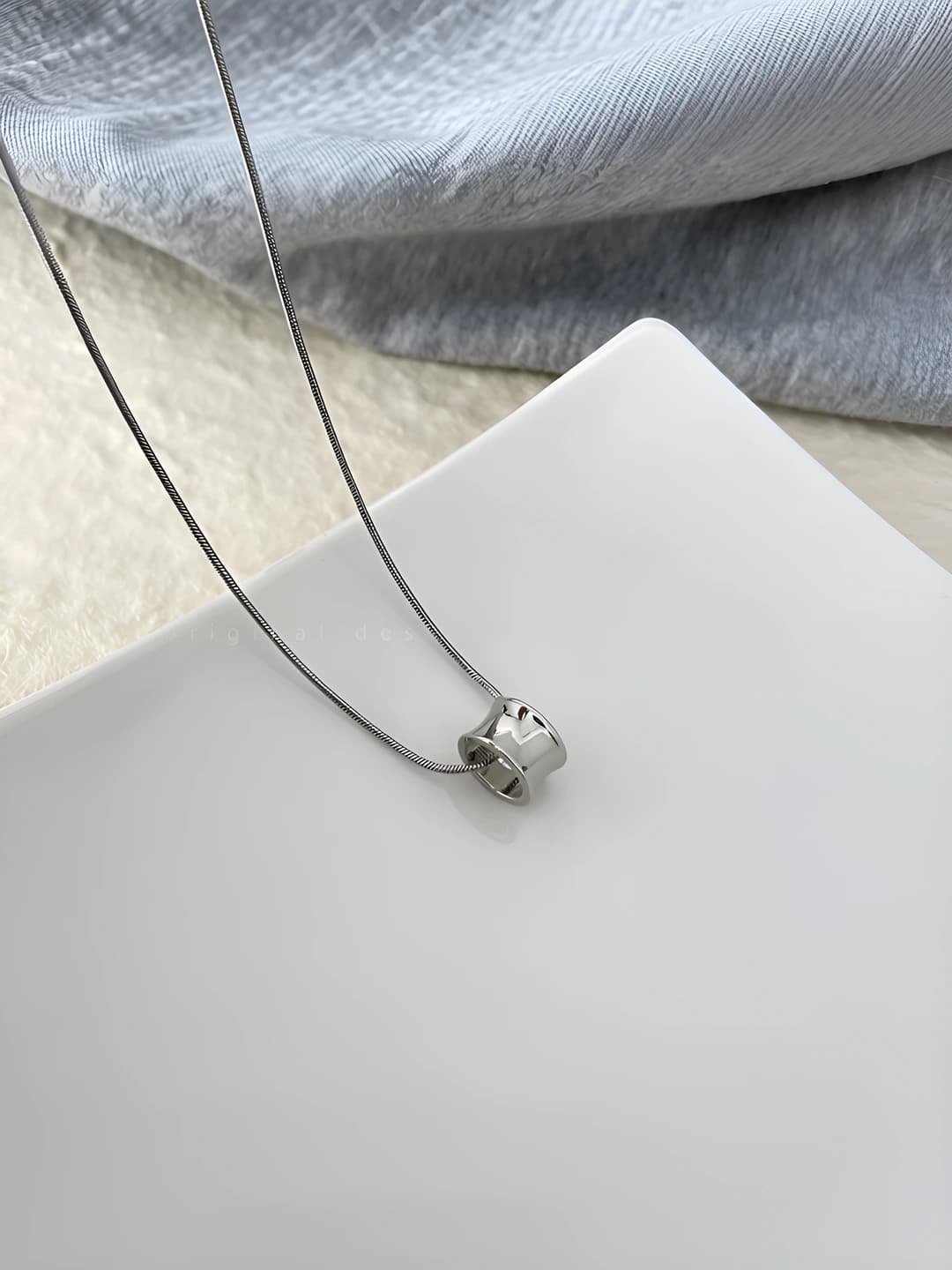 Round small waist snake chain necklace [40+5CM]