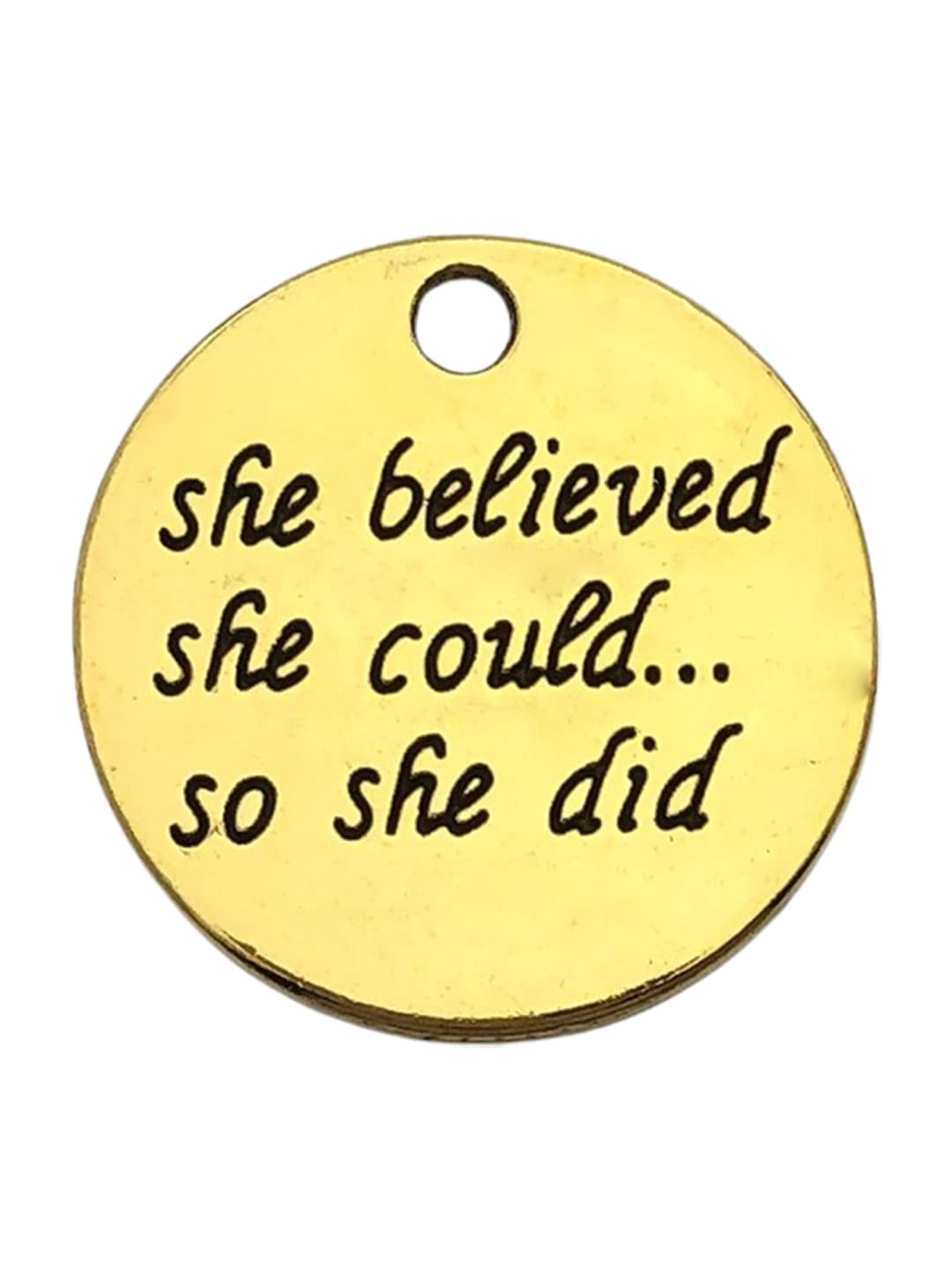 1 pc round shebelieved letter plate, 22x22mm, 3g